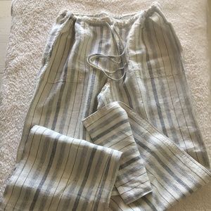 Victoria's Secret London Jeans Linen Stripe Pants